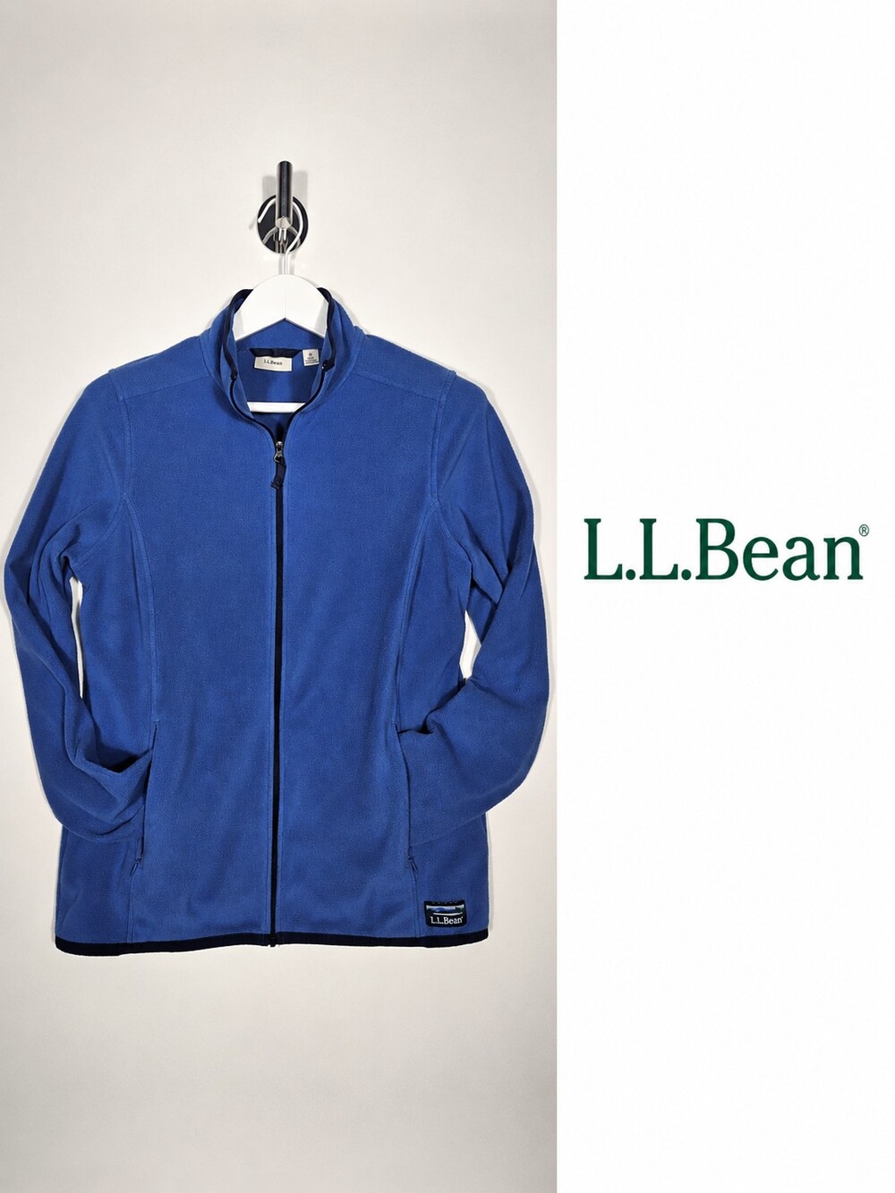 L.L.Bean Women's Full-Zip Fleece Jacket Blue Size Medium